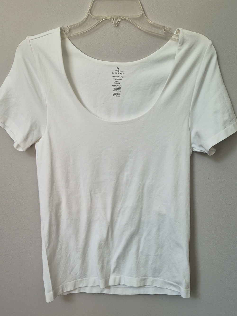 Bke Core Top Womens L White Contour Scoop Neck S/S Tee Capsule Base Layer